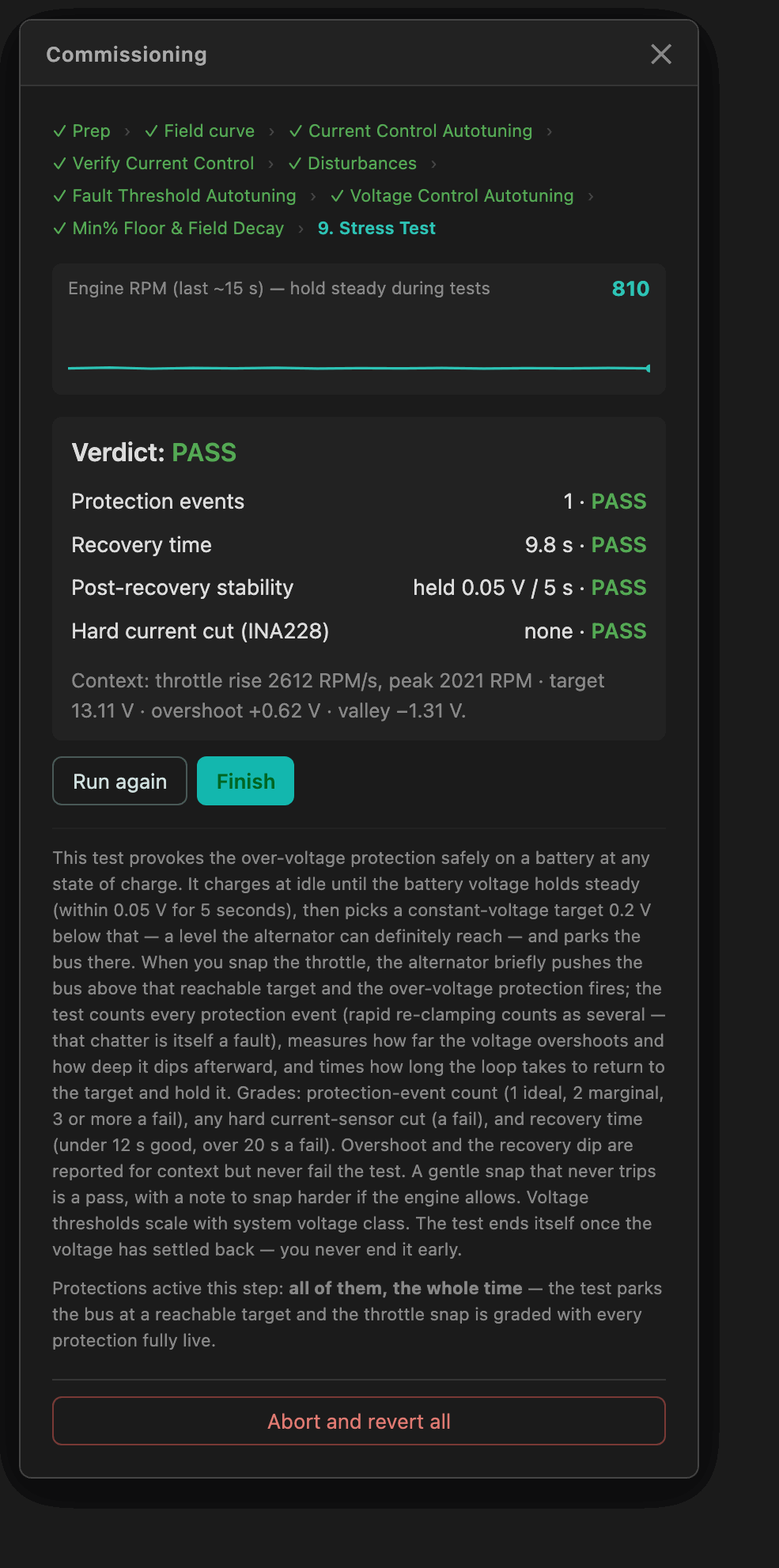 Stress Test result card — PASS