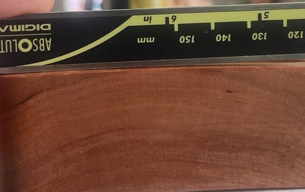 Base block measured edge-on showing cupping